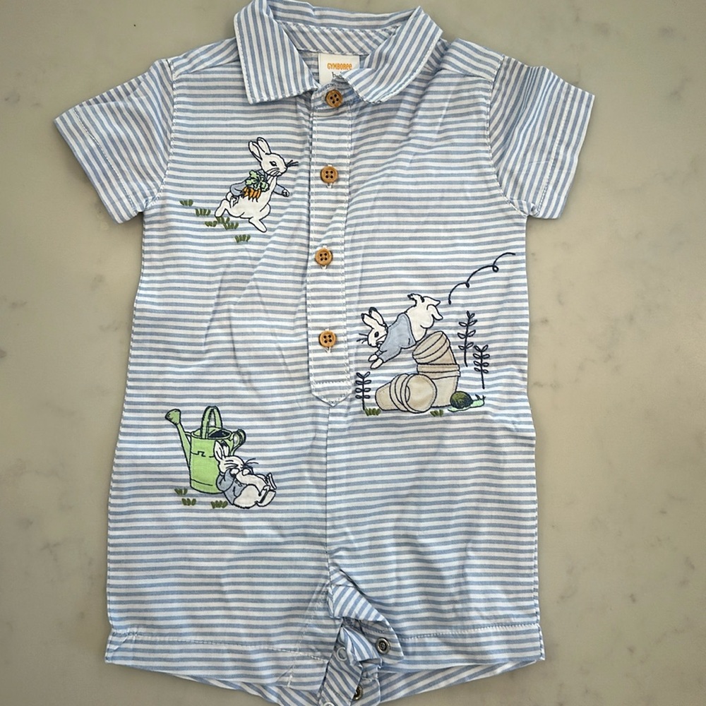 Easter boy playsuit 3-6M